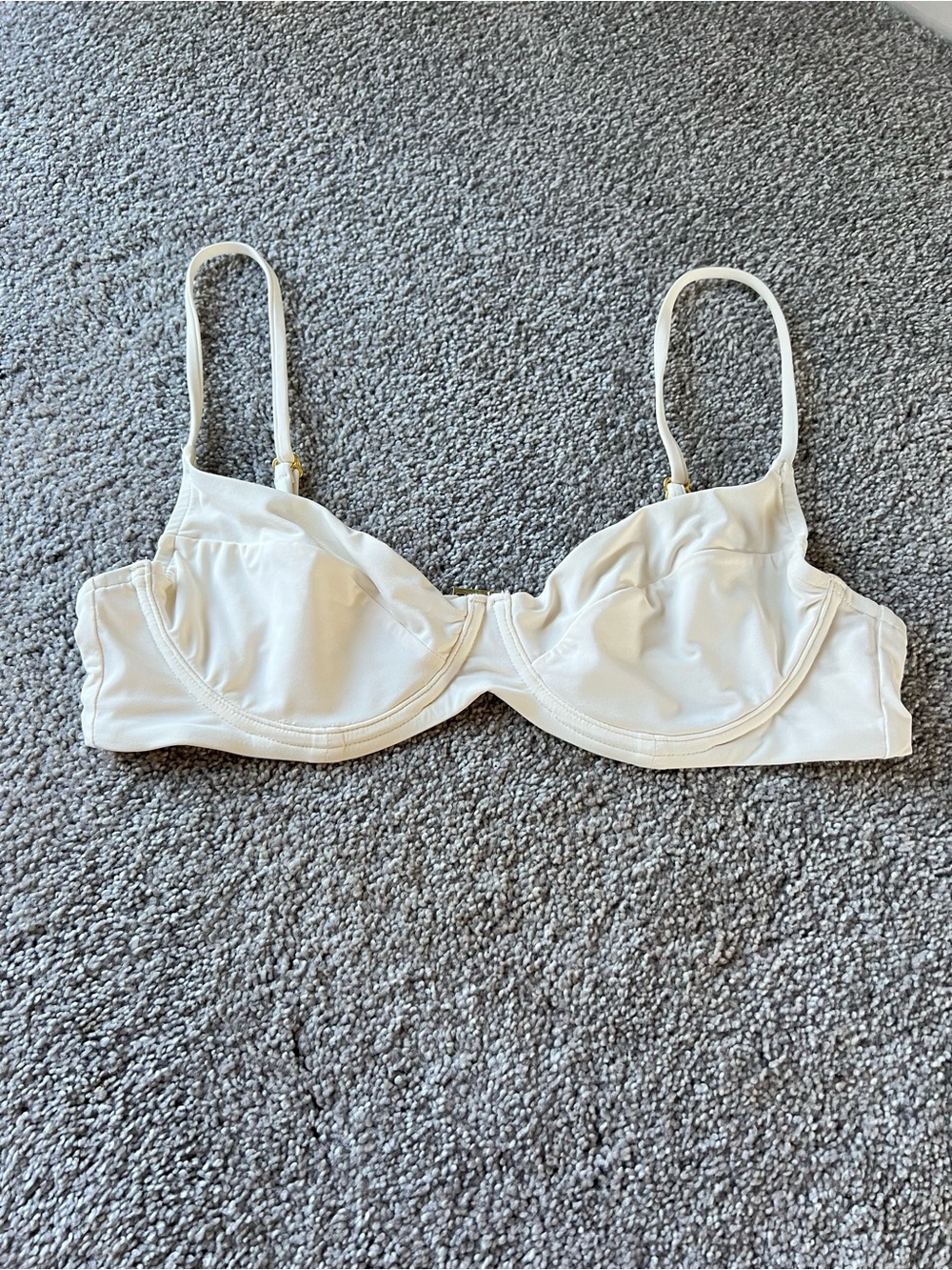 Onia Ivory Bridgette Balconette Bikini Top with Underwire Support